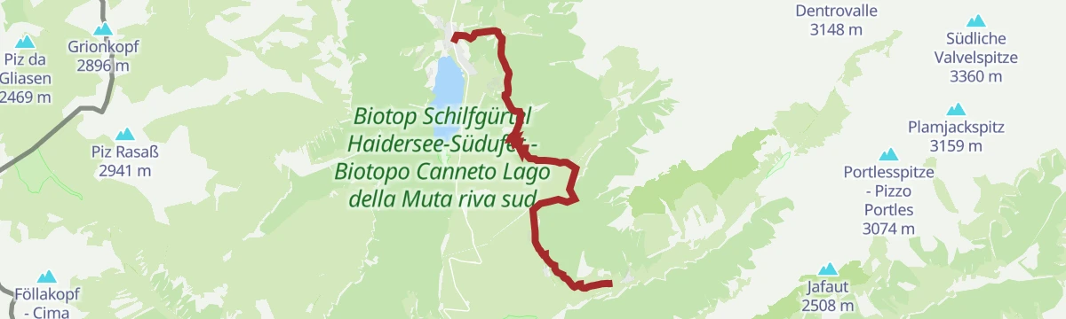 Route map: 360° Alta Venosta: San Valentino alla Muta - Planol